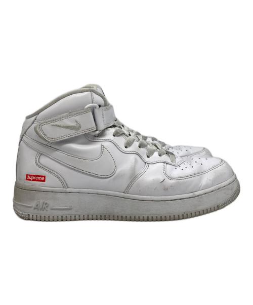 NIKE（ナイキ）NIKE (ナイキ) SUPREME (シュプリーム) AIR FORCE1 MID エア フォース 1 ミッド ホワイト サイズ:27㎝の古着・服飾アイテム
