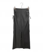 ）の古着「STRIPE DARWSTRING LONG SKIRT」｜グレー