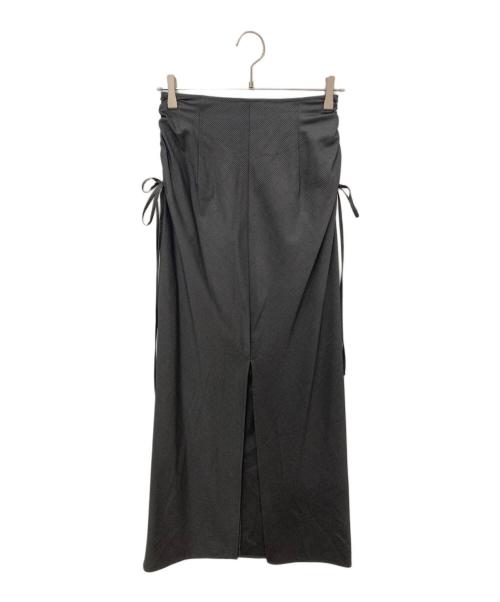 Ameri（アメリ）Ameri (アメリ) STRIPE DARWSTRING LONG SKIRT グレー サイズ:M 未使用品の古着・服飾アイテム