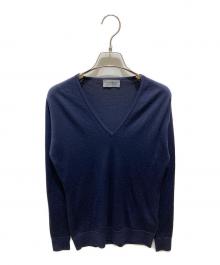JOHN SMEDLEY（ジョンスメドレー）の古着「Vネックニット」｜ネイビー