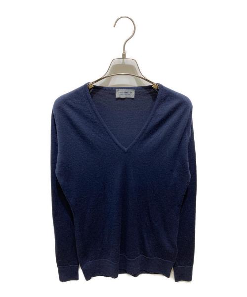 JOHN SMEDLEY（ジョンスメドレー）JOHN SMEDLEY (ジョンスメドレー) Vネックニット ネイビー サイズ:Ｍの古着・服飾アイテム