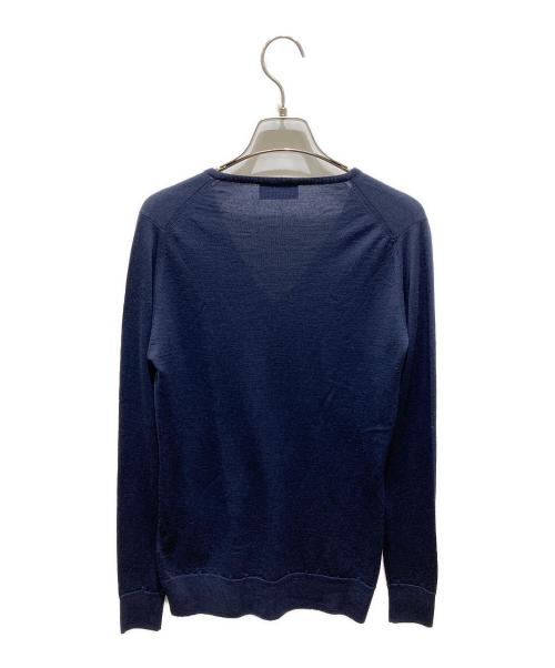 JOHN SMEDLEY（ジョンスメドレー）JOHN SMEDLEY (ジョンスメドレー) Vネックニット ネイビー サイズ:Ｍの古着・服飾アイテム