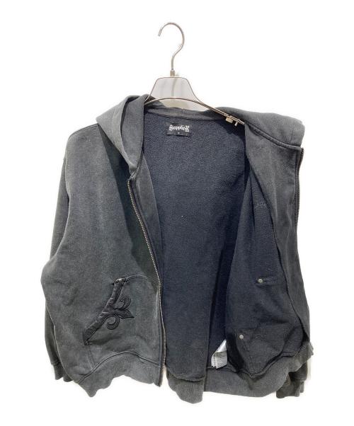 SUPPLIER（サプライヤー）SUPPLIER (サプライヤー) ユーズド加工ジップパーカー ブラック サイズ:Sの古着・服飾アイテム