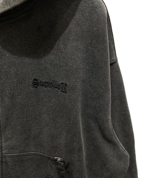 SUPPLIER（サプライヤー）SUPPLIER (サプライヤー) ユーズド加工ジップパーカー ブラック サイズ:Sの古着・服飾アイテム