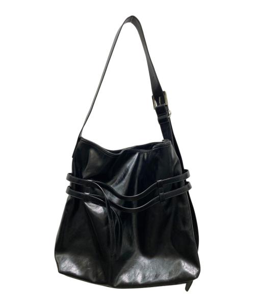 Matin Kim（マーティン・キム）Matin Kim (マーティン・キム) DOULE BELTED STRAP BIG BAG ブラックの古着・服飾アイテム