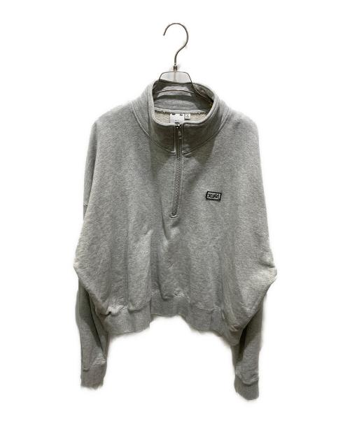 X-GIRL（エックスガール）X-GIRL (エックスガール) BOX LOGO HALF ZIP SWEAT TOP グレー サイズ:XLの古着・服飾アイテム