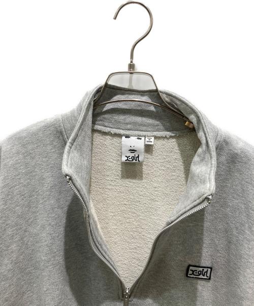 X-GIRL（エックスガール）X-GIRL (エックスガール) BOX LOGO HALF ZIP SWEAT TOP グレー サイズ:XLの古着・服飾アイテム