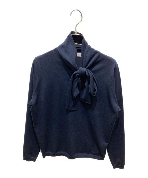 BALLSEY（ボールジィ）BALLSEY (ボールジィ) スーパーエクストラファインウール ボウタイプルオーバー ネイビー サイズ:Ｓの古着・服飾アイテム