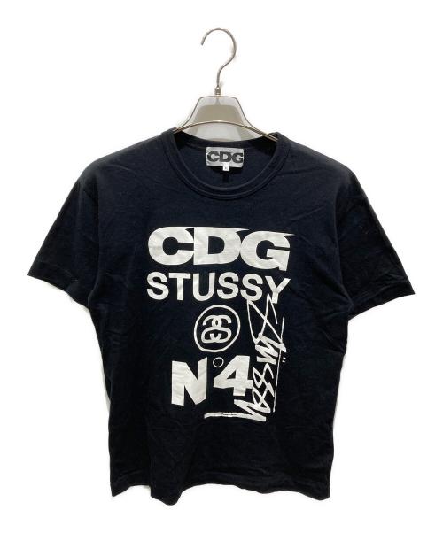 CDG（シーディージー）CDG (シーディージー) stussy (ステューシー) プリントカットソー ブラック サイズ:XLの古着・服飾アイテム