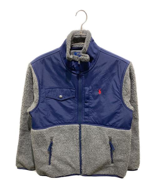 POLO RALPH LAUREN（ポロ・ラルフローレン）POLO RALPH LAUREN (ポロ・ラルフローレン) ワンポイントポニー 切替 フリース ジップ ブルゾン ネイビー サイズ:Ｍの古着・服飾アイテム