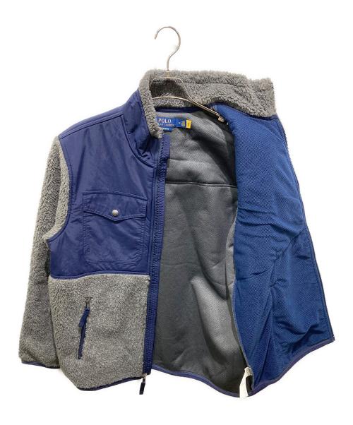 POLO RALPH LAUREN（ポロ・ラルフローレン）POLO RALPH LAUREN (ポロ・ラルフローレン) ワンポイントポニー 切替 フリース ジップ ブルゾン ネイビー サイズ:Ｍの古着・服飾アイテム