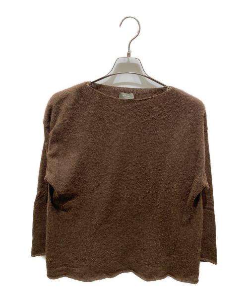 wirrow（ウィロウ）wirrow (ウィロウ) Alpaca wool wide knit pullover ブラウン サイズ:1の古着・服飾アイテム
