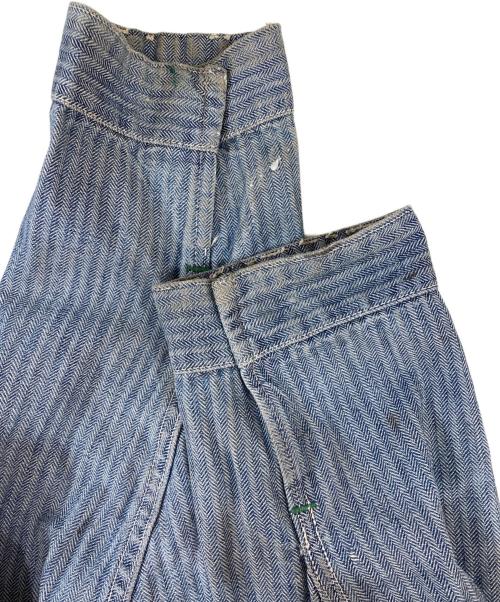 KEY（キービジュアルアーツ）KEY (キービジュアルアーツ) ヒッコリーつなぎ ブルー サイズ:記載なしの為実寸参照の古着・服飾アイテム