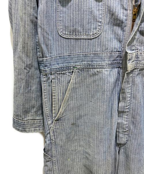 KEY（キービジュアルアーツ）KEY (キービジュアルアーツ) ヒッコリーつなぎ ブルー サイズ:記載なしの為実寸参照の古着・服飾アイテム