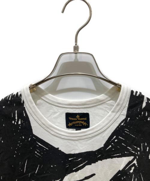 Vivienne Westwood ANGLOMANIA（ヴィヴィアンウエストウッドアングロマニア）Vivienne Westwood ANGLOMANIA (ヴィヴィアンウエストウッドアングロマニア) 総柄Tシャツ ブラック×ホワイト サイズ:XSの古着・服飾アイテム
