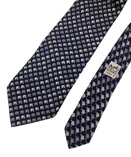 HERMES（エルメス）HERMES (エルメス) ネクタイ ブラック サイズ:記載なしの為実寸参照の古着・服飾アイテム