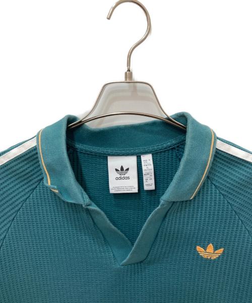 adidas（アディダス）adidas (アディダス) オリジナルス ワッフル ニット ポロシャツ グリーン サイズ:2Lの古着・服飾アイテム
