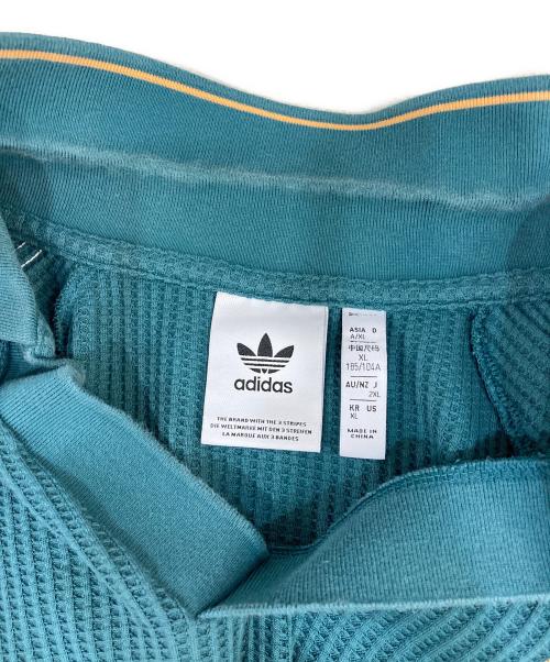adidas（アディダス）adidas (アディダス) オリジナルス ワッフル ニット ポロシャツ グリーン サイズ:2Lの古着・服飾アイテム