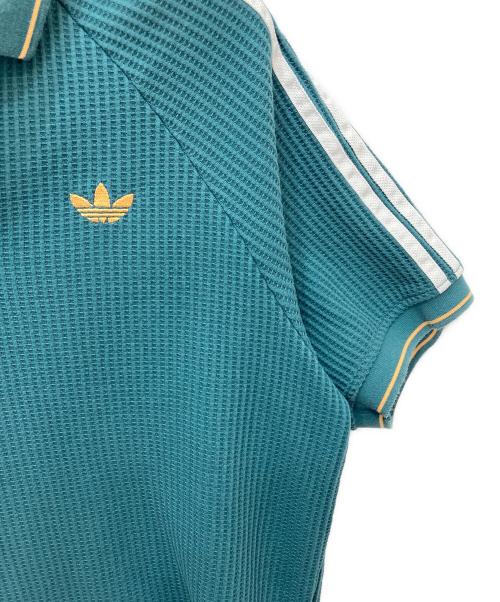adidas（アディダス）adidas (アディダス) オリジナルス ワッフル ニット ポロシャツ グリーン サイズ:2Lの古着・服飾アイテム