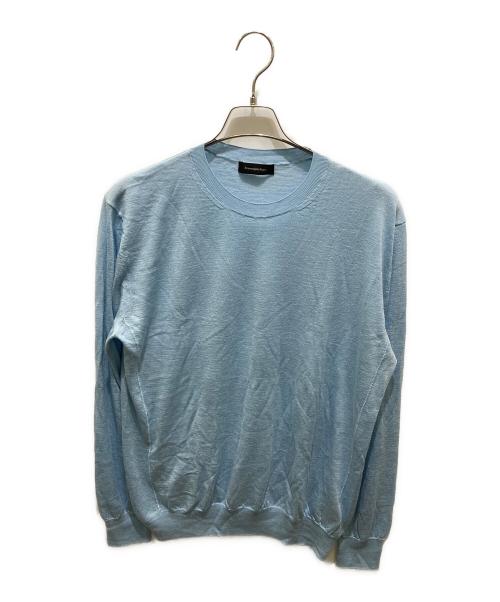 ERMENEGILDO ZEGNA（エルメネジルド・ゼニア）ERMENEGILDO ZEGNA (エルメネジルド・ゼニア) シルクカシミヤリネンニット ブルー サイズ:52の古着・服飾アイテム