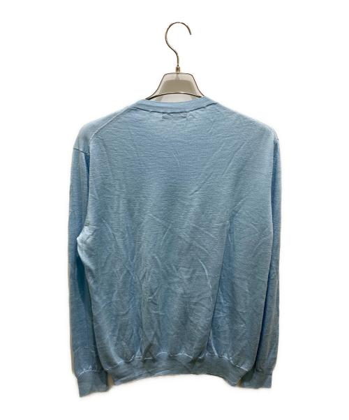 ERMENEGILDO ZEGNA（エルメネジルド・ゼニア）ERMENEGILDO ZEGNA (エルメネジルド・ゼニア) シルクカシミヤリネンニット ブルー サイズ:52の古着・服飾アイテム