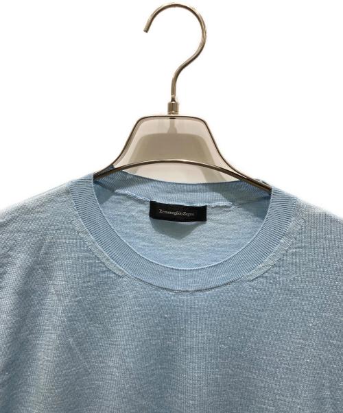 ERMENEGILDO ZEGNA（エルメネジルド・ゼニア）ERMENEGILDO ZEGNA (エルメネジルド・ゼニア) シルクカシミヤリネンニット ブルー サイズ:52の古着・服飾アイテム