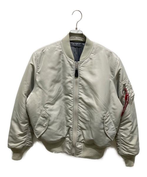 ALPHA（アルファ）ALPHA (アルファ) MA-1ナイロンジャケット ベージュ サイズ:Ｌの古着・服飾アイテム