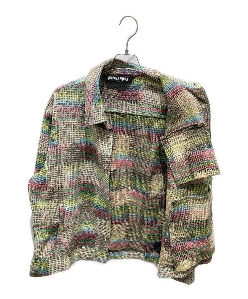 Palm Angels（パーム エンジェルス）Palm Angels (パーム エンジェルス) Jacquard Curved Logo Overshirt　ジャガードカーブドロゴオーバーシャツ マルチカラー サイズ:52の古着・服飾アイテム
