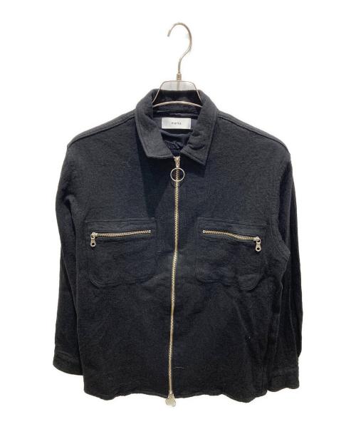 MARKA（マーカ）MARKA (マーカ) コットンウールダブルポケットシャツ ブラック サイズ:2の古着・服飾アイテム