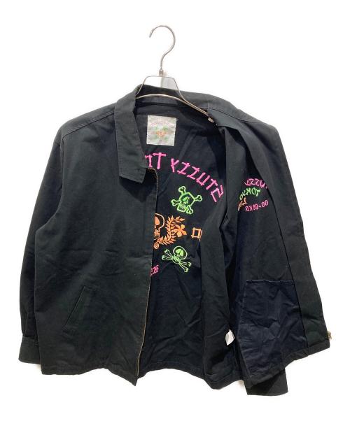 stussy（ステューシー）stussy (ステューシー) スカル刺繍ハリントンジャケット ブラック サイズ:XLの古着・服飾アイテム