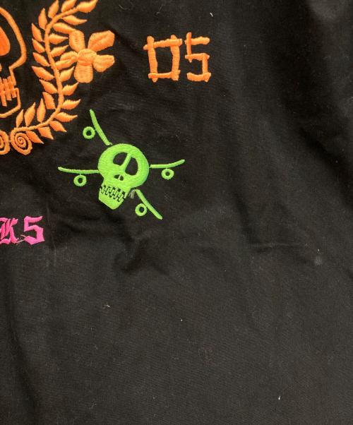 stussy（ステューシー）stussy (ステューシー) スカル刺繍ハリントンジャケット ブラック サイズ:XLの古着・服飾アイテム