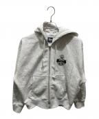stussyステューシー）の古着「BUILT TO LAST ZIP HOODIE」｜グレー