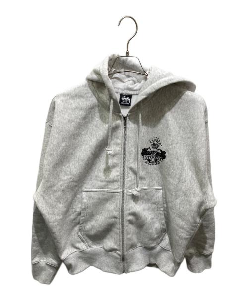 stussy（ステューシー）stussy (ステューシー) BUILT TO LAST ZIP HOODIE グレー サイズ:Sの古着・服飾アイテム