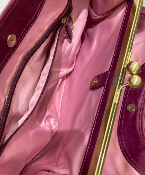 COACH（コーチ）COACH (コーチ) エルゴレザーレースドフレームサッチェル パープルの古着・服飾アイテム