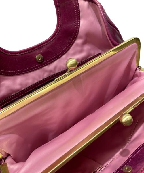 COACH（コーチ）COACH (コーチ) エルゴレザーレースドフレームサッチェル パープルの古着・服飾アイテム