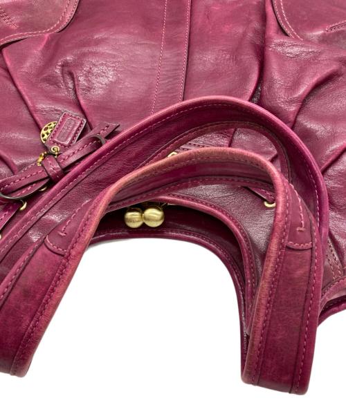 COACH（コーチ）COACH (コーチ) エルゴレザーレースドフレームサッチェル パープルの古着・服飾アイテム