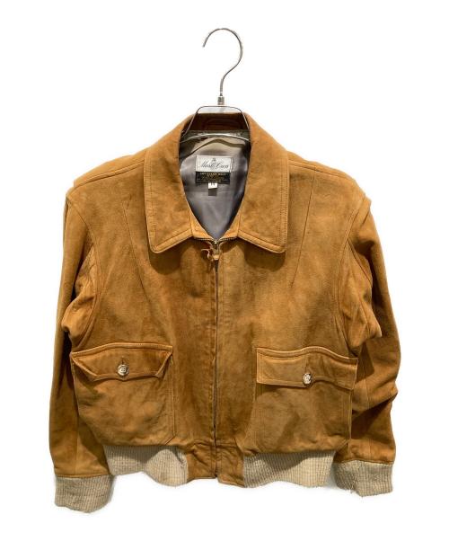 MARK CROSS（マーククロス）MARK CROSS (マーククロス) リブニットスウェードジャケット ブラウン サイズ:14の古着・服飾アイテム