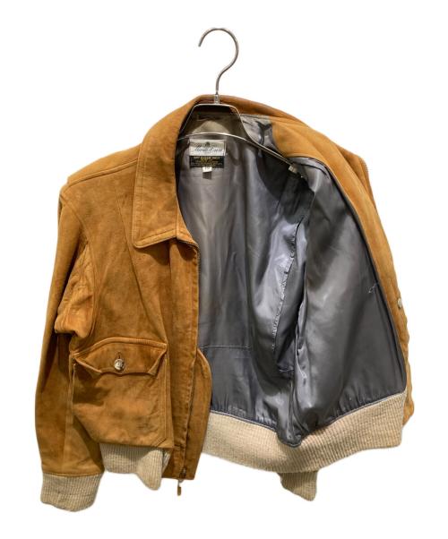 MARK CROSS（マーククロス）MARK CROSS (マーククロス) リブニットスウェードジャケット ブラウン サイズ:14の古着・服飾アイテム