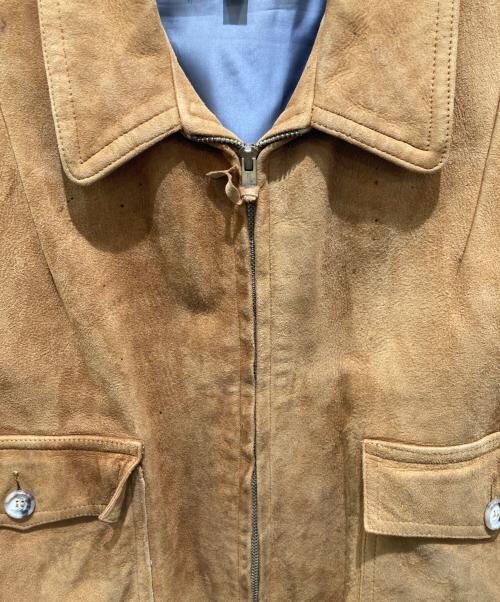 MARK CROSS（マーククロス）MARK CROSS (マーククロス) リブニットスウェードジャケット ブラウン サイズ:14の古着・服飾アイテム