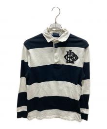 POLO RALPH LAUREN（ポロ・ラルフローレン）の古着「エンブレムラガーシャツ」｜ブラック×ホワイト