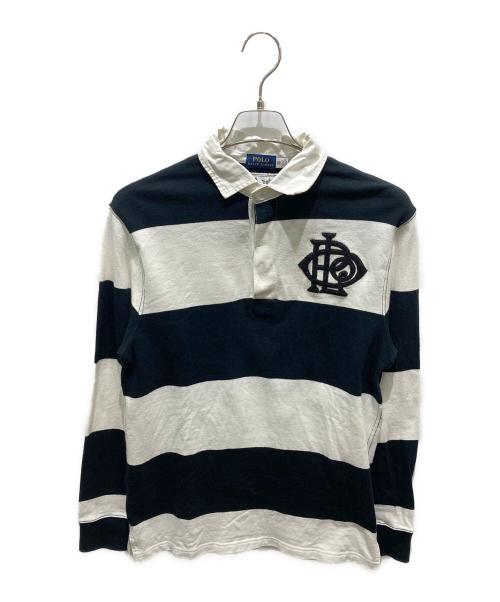 POLO RALPH LAUREN（ポロ・ラルフローレン）POLO RALPH LAUREN (ポロ・ラルフローレン) エンブレムラガーシャツ ブラック×ホワイト サイズ:XSの古着・服飾アイテム