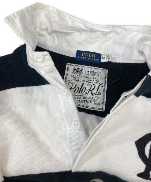POLO RALPH LAUREN（ポロ・ラルフローレン）POLO RALPH LAUREN (ポロ・ラルフローレン) エンブレムラガーシャツ ブラック×ホワイト サイズ:XSの古着・服飾アイテム