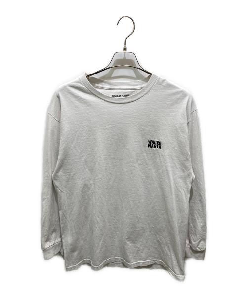 WACKO MARIA（ワコマリア）WACKO MARIA (ワコマリア) ロゴ刺繍ロングスリーブカットソー ホワイト サイズ:Ｌの古着・服飾アイテム