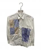 COMME des GARCONS SHIRTコムデギャルソンシャツ）の古着「パッチワークロングスリーブシャツ」｜ホワイト
