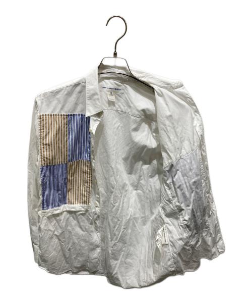 COMME des GARCONS SHIRT（コムデギャルソンシャツ）COMME des GARCONS SHIRT (コムデギャルソンシャツ) パッチワークロングスリーブシャツ ホワイト サイズ:XSの古着・服飾アイテム