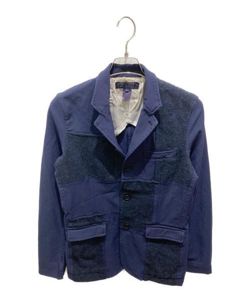 COMME des GARCONS SHIRT（コムデギャルソンシャツ）COMME des GARCONS SHIRT (コムデギャルソンシャツ) ヘリンボーン切替ポリエステル縮絨テーラードジャケット ネイビー サイズ:Sの古着・服飾アイテム