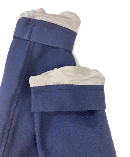 COMME des GARCONS SHIRT（コムデギャルソンシャツ）COMME des GARCONS SHIRT (コムデギャルソンシャツ) ヘリンボーン切替ポリエステル縮絨テーラードジャケット ネイビー サイズ:Sの古着・服飾アイテム