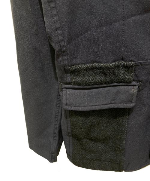 COMME des GARCONS SHIRT（コムデギャルソンシャツ）COMME des GARCONS SHIRT (コムデギャルソンシャツ) ヘリンボーン切替ポリエステル縮絨テーラードジャケット ネイビー サイズ:Sの古着・服飾アイテム