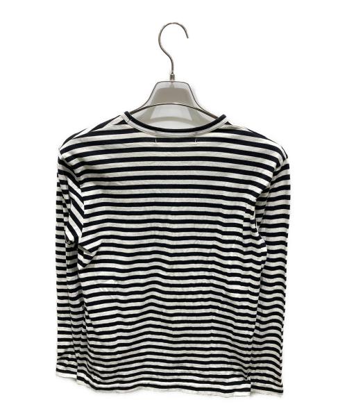 PLAY COMME des GARCONS（プレイコムデギャルソン）PLAY COMME des GARCONS (プレイコムデギャルソン) ハートワッペンボーダーカットソー ホワイト サイズ:Ｍの古着・服飾アイテム