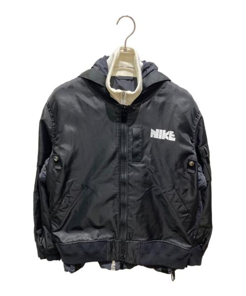 NIKE（ナイキ）NIKE (ナイキ) sacai (サカイ) Layered Bomber Jacket ブラック サイズ:Ｌの古着・服飾アイテム